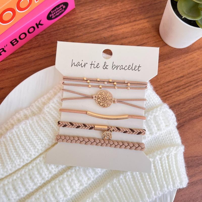 12 шт. Бохо браслет резинки для волос для женщин эластичные резинки для волос для девочек черный браслет веревка для волос держатель для хвостика повязки для волос
