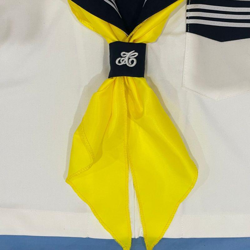 Красный треугольный матросский шарф с вышивкой и большим галстуком-бабочкой - Японский академический стиль