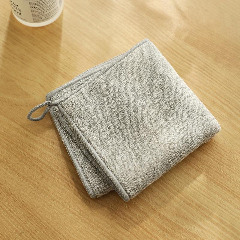 2378 Bamboo Charcoal Fiber Thickened Absorbent Dish Cloth Oil-free Kitchen Cleaning Bamboo Fiber Oil-removing Dishwashing Towel