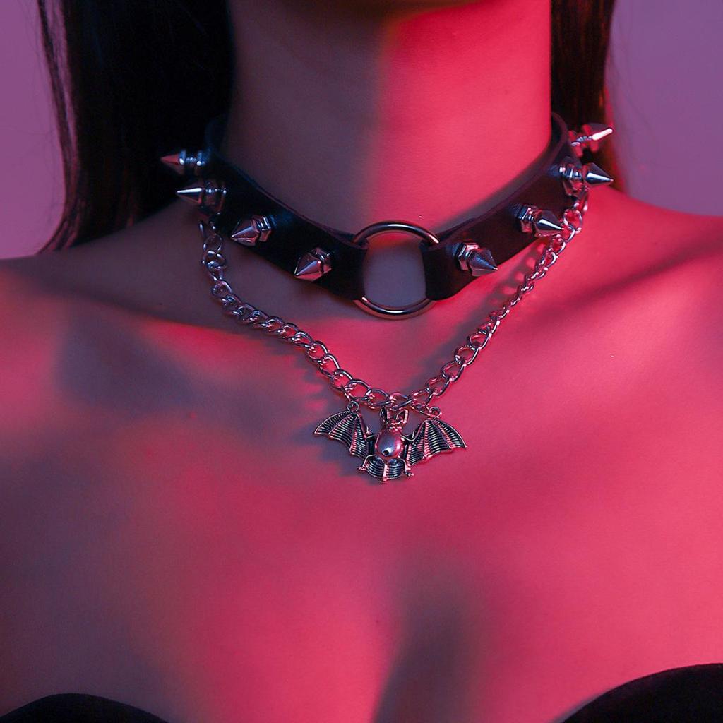 Готический ажурный чокер с цветком-черепом: Хэллоуинское колье высокого класса для женщин