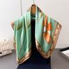 Flower And Colorful Printing Simulation Silk Scarf Square Scarf High-End Shawl Versatile Neck Small Square Scarf Headscarf Scarf Women