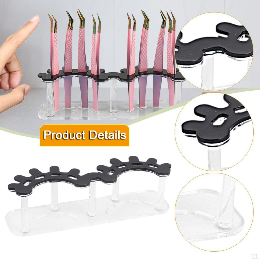 Eyelash Extension Tweezers Holder Double Slots Supplies Organizer Stand
