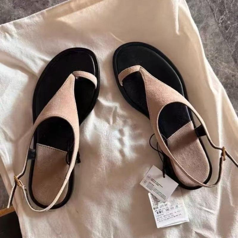 Fashion Vintage Flat Toe Herringside Sandals Women's 2025 New Summer Holiday Rome Sandals and Slippers for Outer Wear