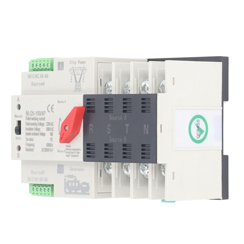 AC220V автоматический переключатель передачи мощности 4P миллисекундный переключатель переключения генератора ATS