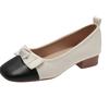 Fashion Women's Bow New Square Toe Shallow Ladies Flat Shoes Woman Female Patchwork Bowknot Low Heels Loafers Footwear Zapatos Mujer