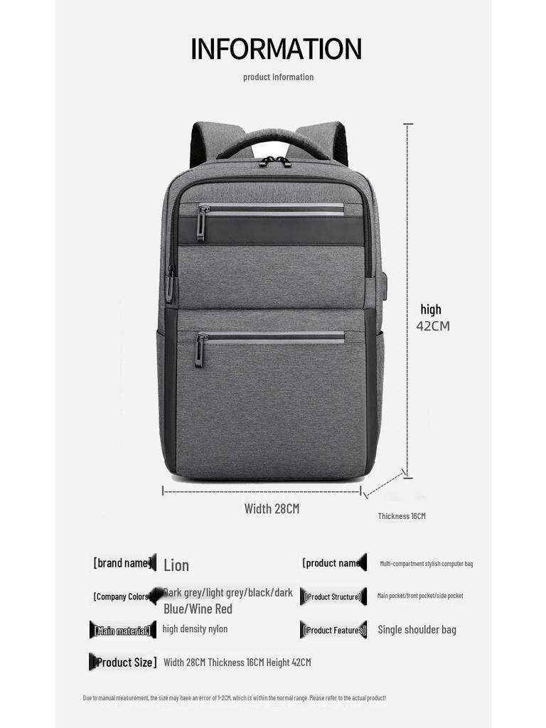Men's High-End Waterproof Travel Backpack - Large Capacity, Fashionable Laptop & Shoulder Bag