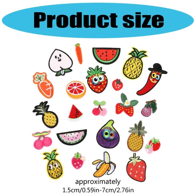 23 Pcs Banana Sewing Patches Strawberry Applique Patches Embroidered Patches Fruit Iron On Patches Repair Patches