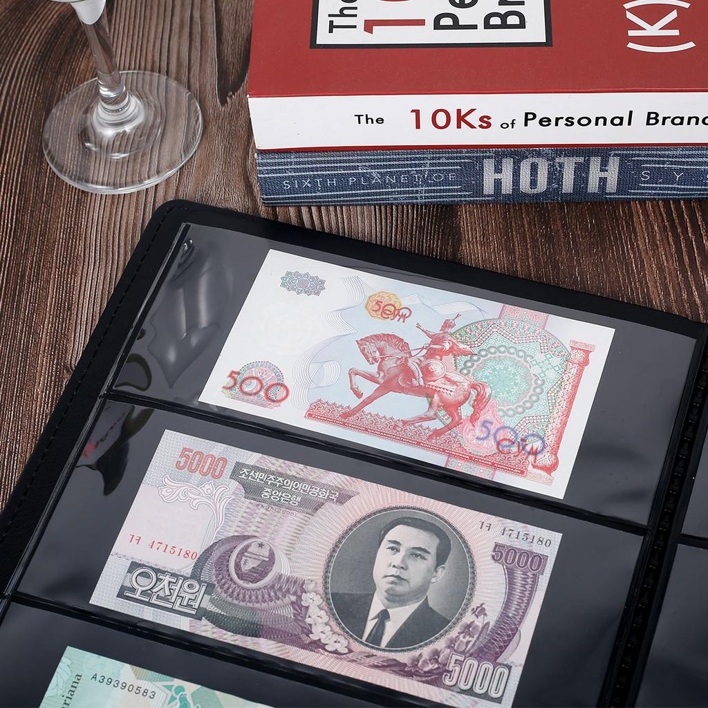 Альбом для коллекции банкнот Мировая валюта, Держатели для долларовых купюр для коллекционеров, Классический альбом-биндер для хранения бумажных денег