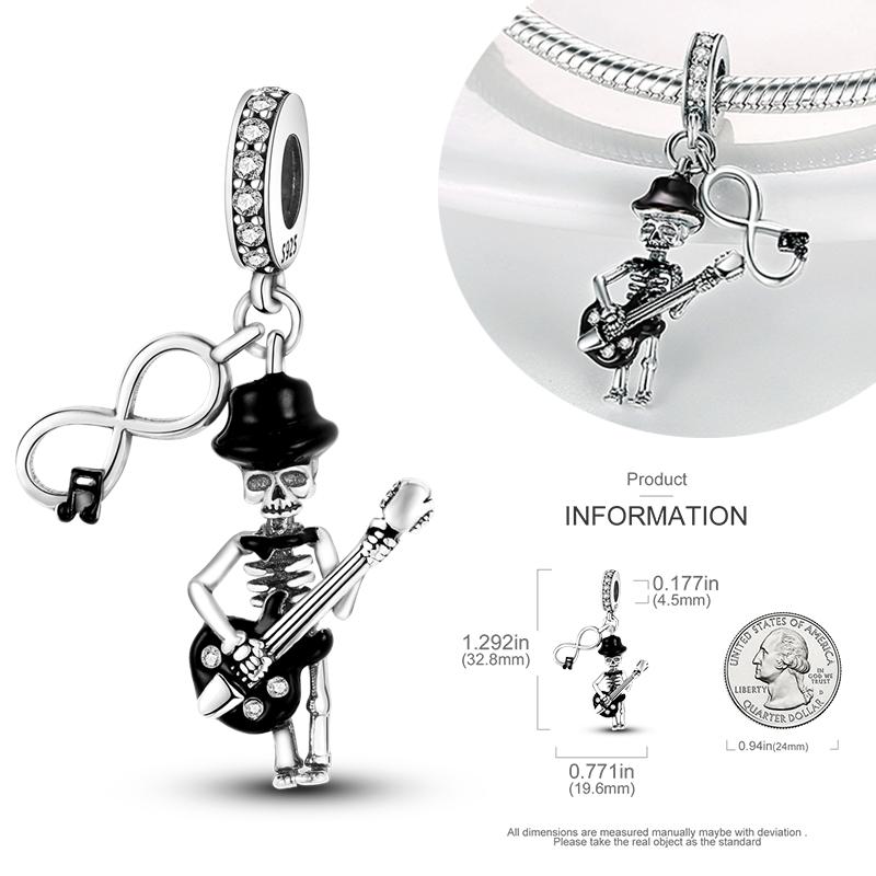 Copper Charms Luminous Pumpkin Skull Beads For Dangle Diy Gift Halloween Series Charms