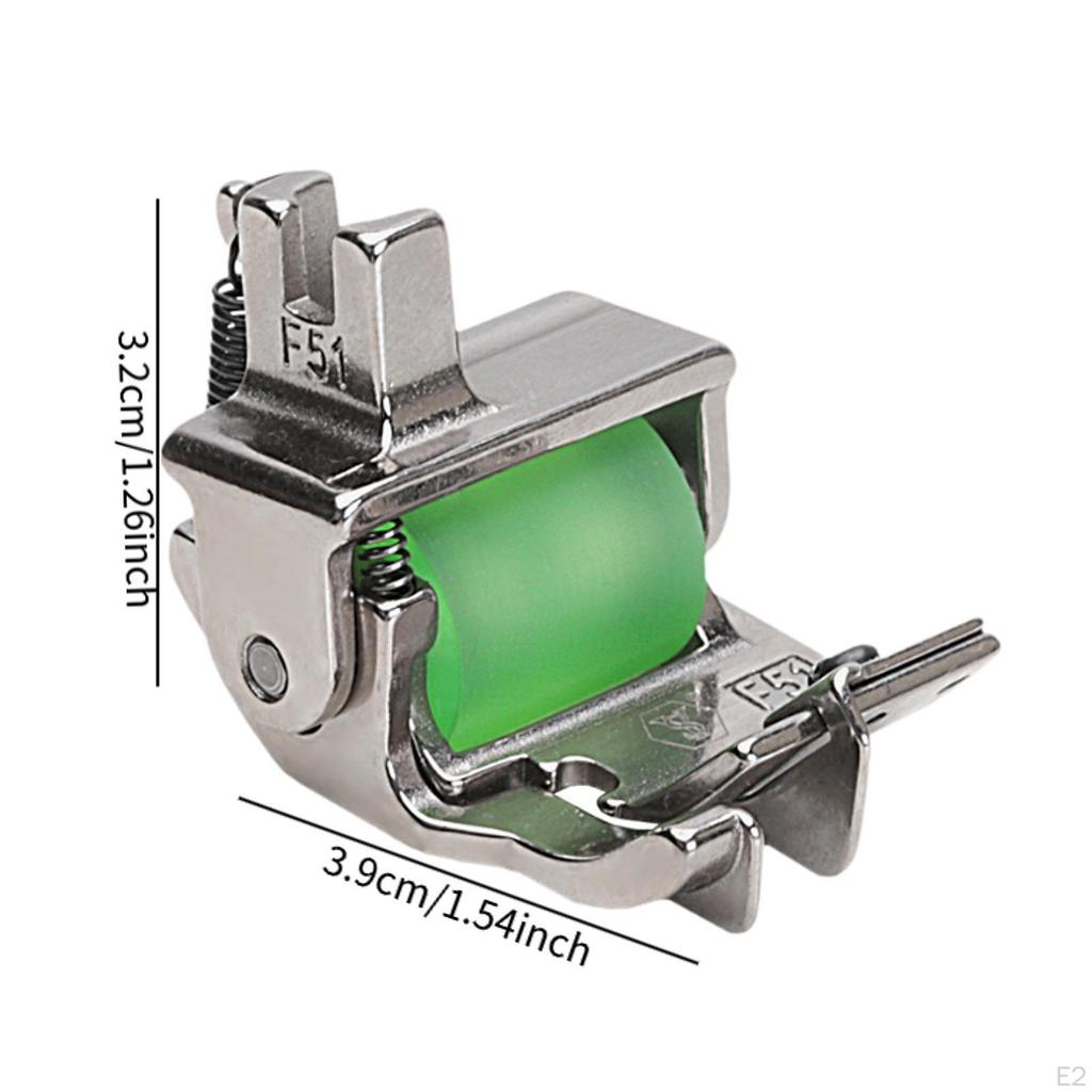Roller Presser Foot Adjustable Edge, Wear Resistant Stitching Rubber Wheel Feet, for Sewing