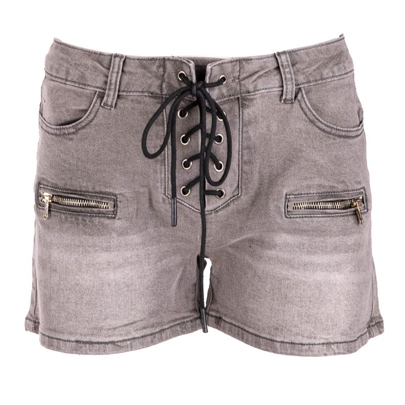 Шорты со шнуровкой из стираного денима среднего синего цвета Женский JOSEPH 'IN