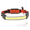 Outdoor USB Rechargeable COB Headlamp Adjustable Headband Light for Fishing Camping