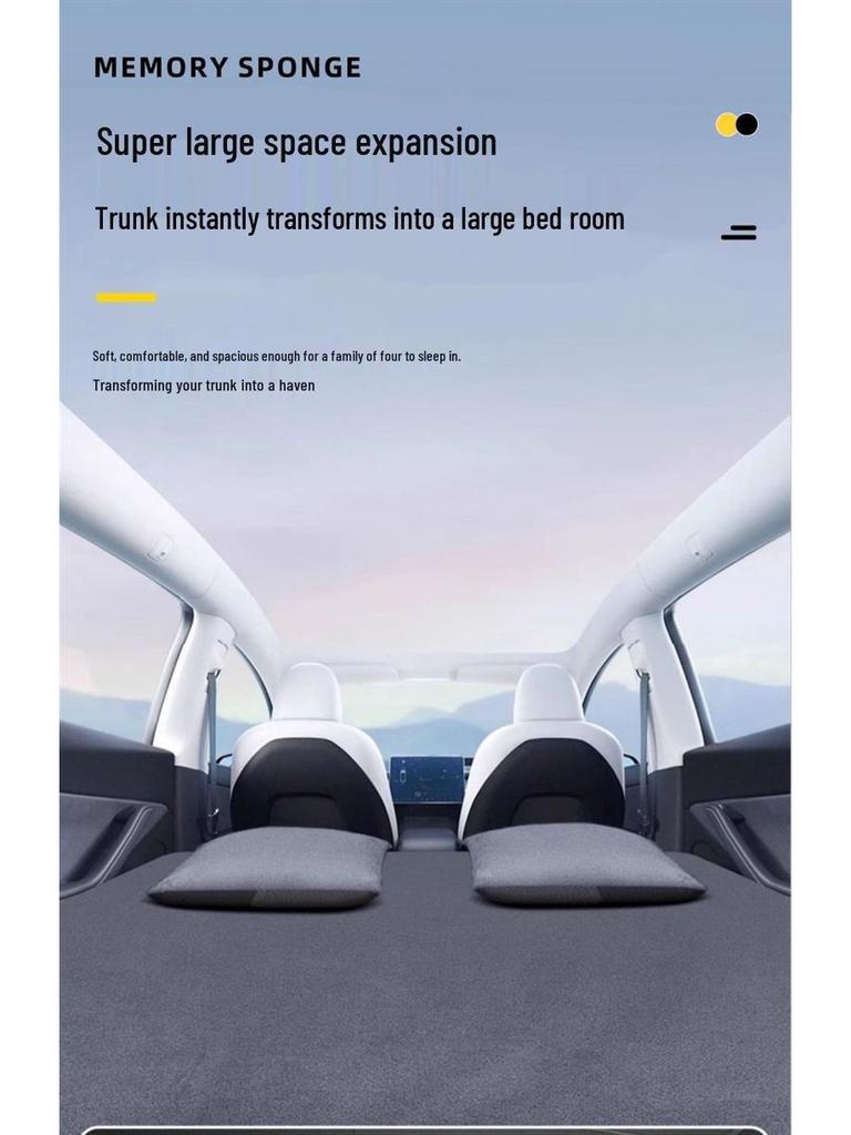 Надувной матрас для моделей Tesla (25+), Обновленная версия, Надувной матрас для заднего сиденья, Складной, для кемпинга и сна