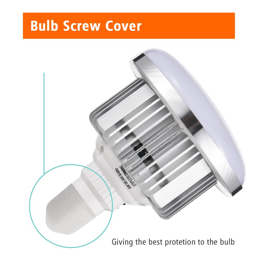 2pcs 85W LED Light Bulb 3200K-5500K Photography Lamp Bulb Energy-saving Adjustable Brightness E27