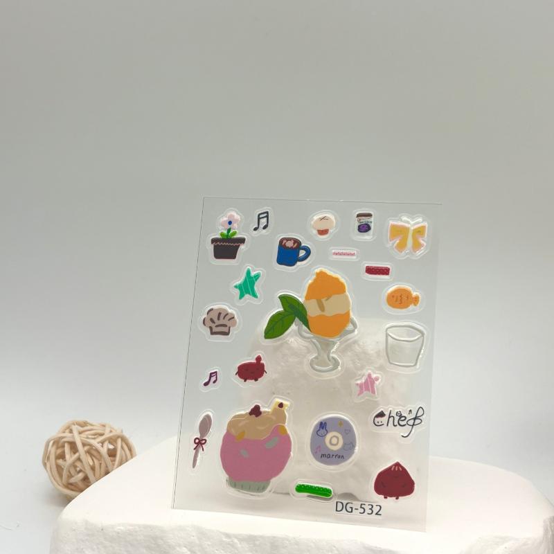 1 лист 3D эпоксидной смолы прозрачные наклейки милый мультяшный черный кот желе рельефная наклейка DIY чехлы для телефонов ноутбуки планшеты декор