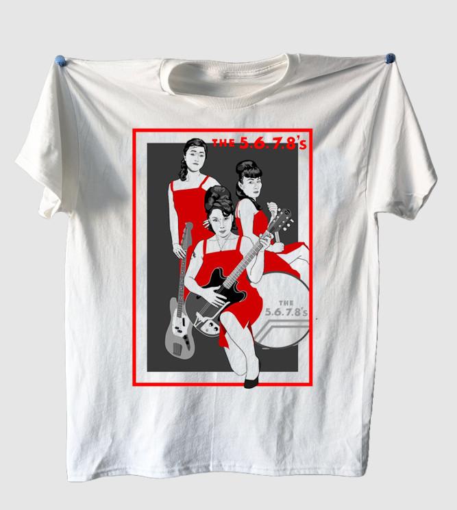 The 5.6.7.8's BAND white T-shirt short sleeve All sizes 1F2017