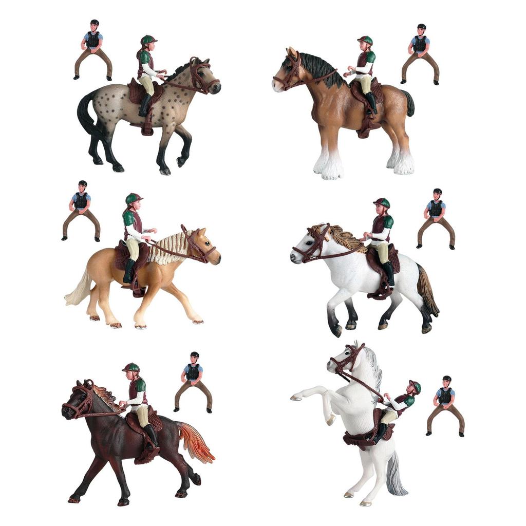 Horse Figure Animal Model PVC with Saddle Miniature Simulation Pretend Educational Toy Wildlife Statue for Party Favors Gifts