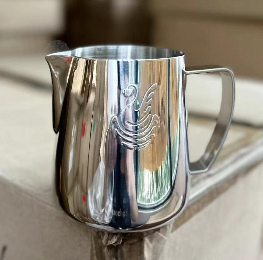 JIBBI Swan Latte Art Cup, 304 Stainless Steel, 400ml Milk Frothing Pitcher