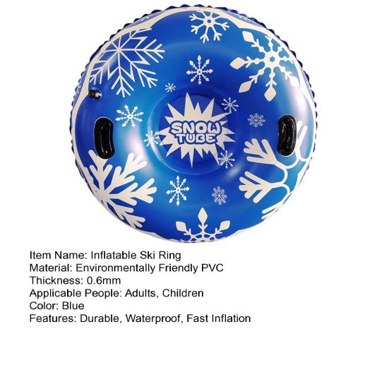 Inflatable Ski Ring Durable Waterproof Fast Inflation Easy Storage Eco-friendly Snow Sled for Kids Adults