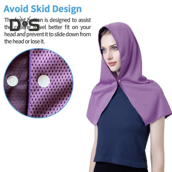 Охлаждающий капюшон с застежкой на пуговицы, УФ-защитное полотенце, быстросохнущее, портативное, унисекс, для спортзала