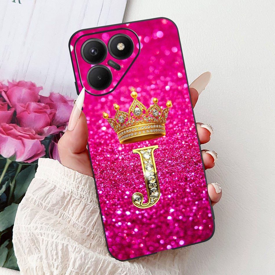 For Tecno Pova 7 5G Fashion Crown Letter Phone Case For Tecno LJ7 Pova7 Soft Silicone TPU Bumpers