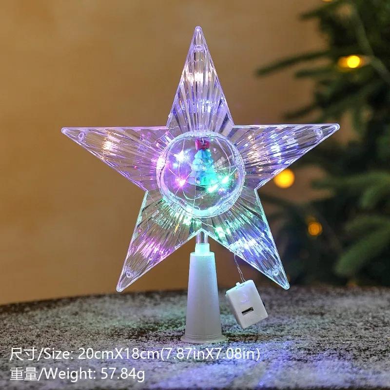 3pcs 15cm Christmas Tree Decoration Stars Warm White Lights Home Room Decor LED Shining Lamp Xmas Festival TopStar Navidad