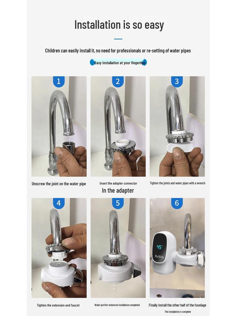 Instant Hot Electric Water Faucet: Kitchen Dual-Use, Cold & Hot, Installation-Free