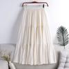 MOJTA Mid Skirt Spring Summer Women's Elastic High Waist Skirt A-line Skirt
