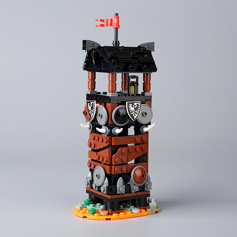 MOC Кубики Игрушки Оружие Средневековый Город Строительные Блоки Фигурки Солдат Сторожевая Башня Дозорная Башня Подвесная Клетка Щит Аксессуар Дети