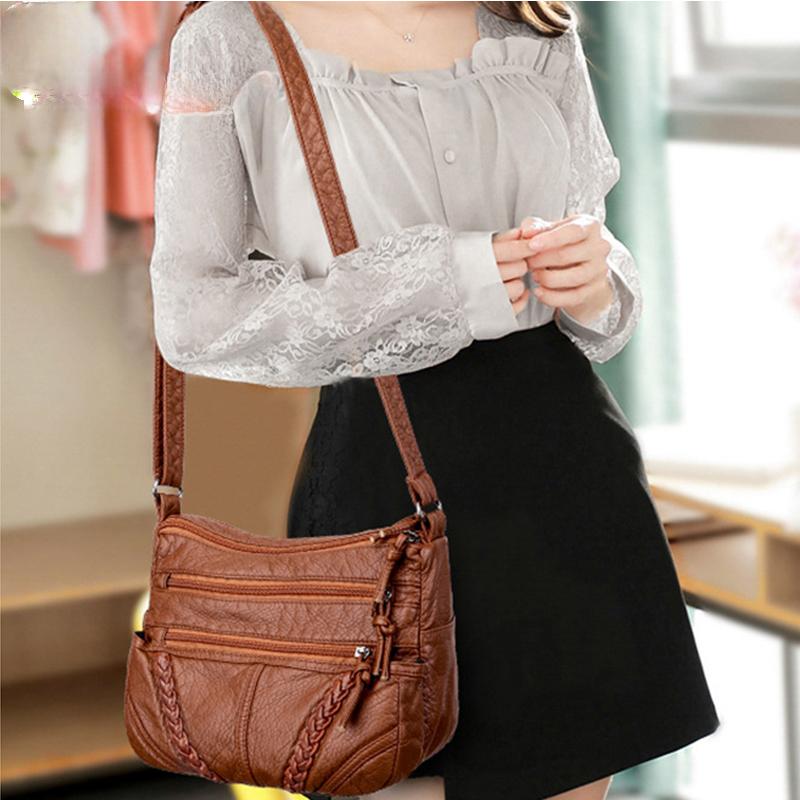 Winter New Shoulder Bag For Women Soft PU Leather Crossbody Bag Vintage Messenger Bag Lady Handbag Brands Lady Pouch