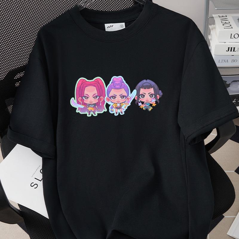 KPop Demon Hunters Huntrix Printing Men T-shirt Summer Cotton Short Sleeve Tshirt for Female O-neck Women Tee Streetwear Tops