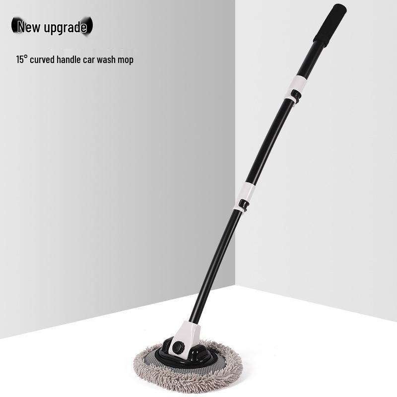 Выдвижная швабра для мытья автомобиля с трехсекционной ручкой и щеткой из шенилла - Изогнутая ручка, набор инструментов для воскования
