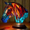 Stained Glass Animal Table Lamp Battery Operated Vintage Animal Night Light Home Office