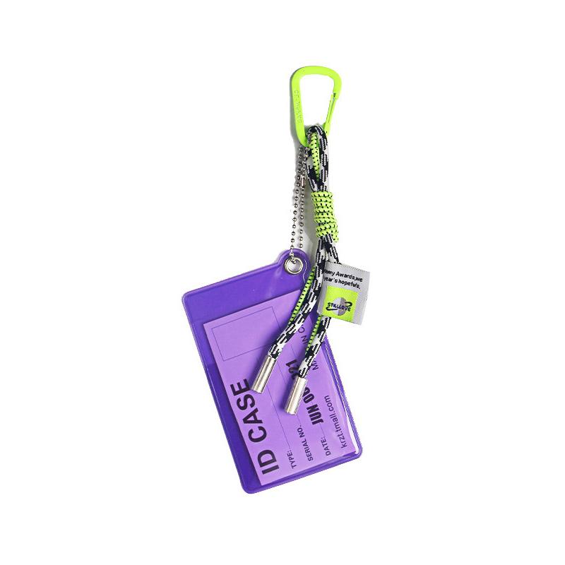 Держатель для карт, шнурок для ключей, флуоресцентный цветной брелок, декоративный держатель для удостоверений
