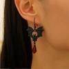 Панк Ветер Черный Красный Кристалл Серьги Таинственные Ювелирные Аксессуары Хэллоуин Женские Украшения