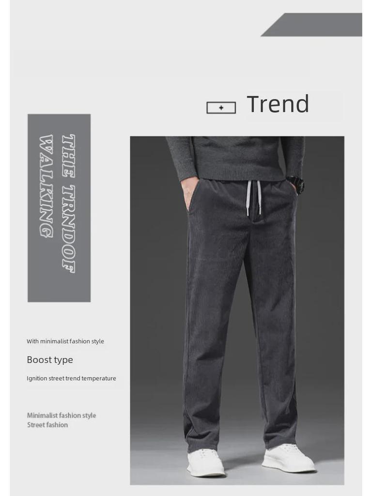 Мужские вельветовые брюки прямого кроя большого размера — прочные, универсальные, удобные для весны и осени