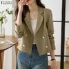 Women Casual Turn Down Collar Loose Long Sleeve Thin Cardigan Blazer