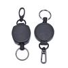 Badge Reel Pull Keychain Retractable Id Holder Security Card Clip Key Ring Black