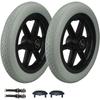 12 Inch Wheelchair Rear Wheel Assembly, 12 1/2 X 2 1/4, 2pc Spare Tire, Gray Solid Tire