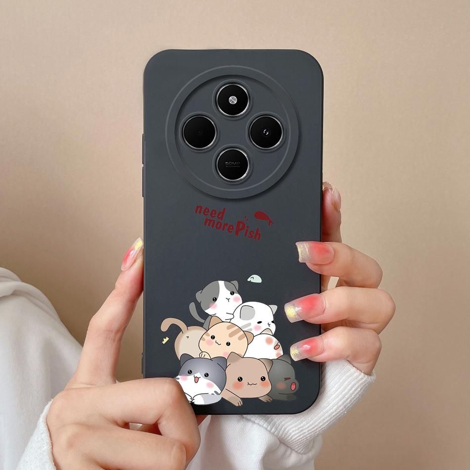 For Poco C75 Phone Case Cute Cartoon Bumper For Poco C 75 Soft Smooth Liquid Silicone Full Protection Shockproof Back Covers