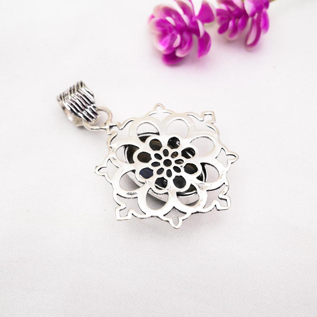 Подвеска из драгоценного камня лабрадорит ручной работы, подвеска из цельного серебра 925 пробы, уникальный дизайн ювелирного украшения