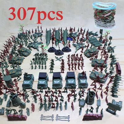 307 шт./лот, военная пластиковая модель солдата, игрушка, армейские мужские фигурки, аксессуары, комплект, декор, игровой набор