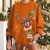 Women's New Sweatshirt Plus Velvet Christmas Deer Top European and American Daily Casual Women's Clothing