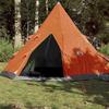 VidaXL Tipi Camping Tent 4 Person, Shade Tent with Carry Bag, Camping Awning, Garden Shelter, Orange 94382