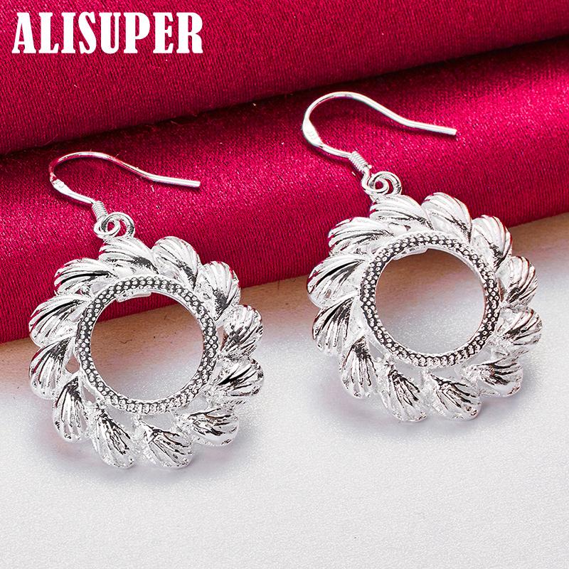 925 Sterling Silver Round Hot Wheels Drop Earring Jewelry