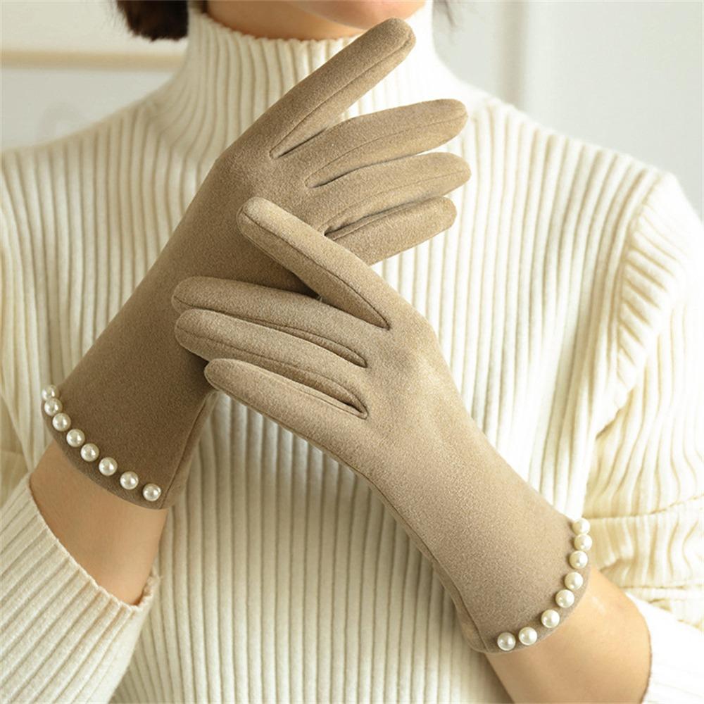 Тонкие бархатные теплые перчатки, утолщенные перчатки для езды на велосипеде и вождения, повседневные варежки для улицы