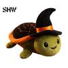 Portable Bag Accessory Halloween Cute Turtle Plush Toy with Wizard Hat, Soft Small Keychain Pendant Stuffed Animal, Pendant, Holiday Party Favors Hat