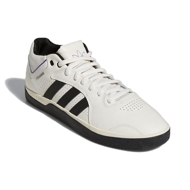 adidas Tyshawn White Black Мужские кроссовки Cloud-White Core-Black Collegiate-Purple GY6950