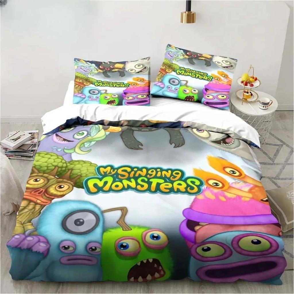 3D Print My Game Singing Monsters Bedding Sets Comforter Quilt Bed Cover Duvet Cover Pillow Case Sets Kids Adult Size