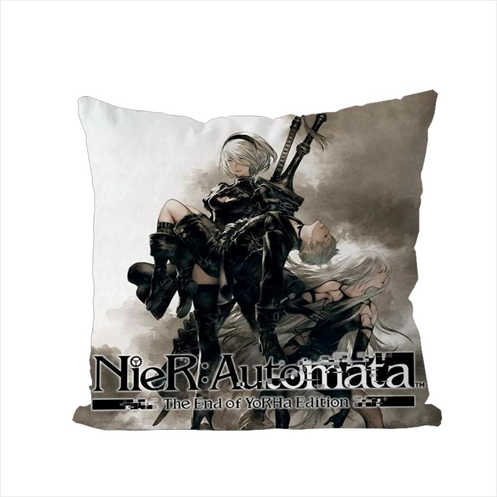 Наволочка для подушки NieR Automata Для Автомобиля Дивана Декоративная Домашняя Двусторонняя Печать Плюшевая Квадратная Подушка-Плед Чехол